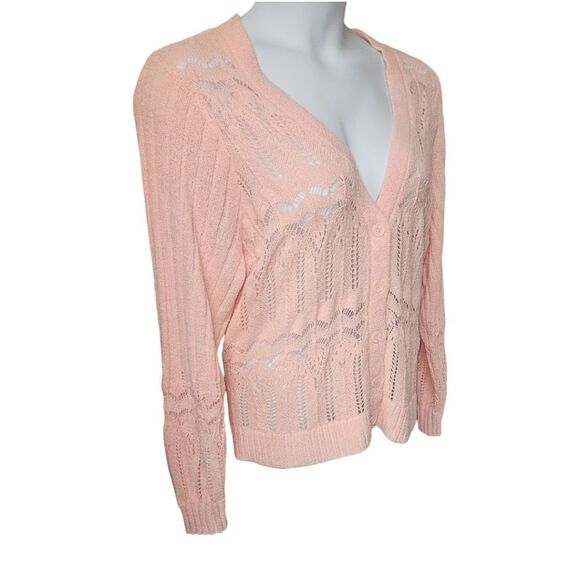 TORRID New Plus Size Pointelle Impatient Pink V- Neck Cardigan Sweater 4X - Picture 4 of 16